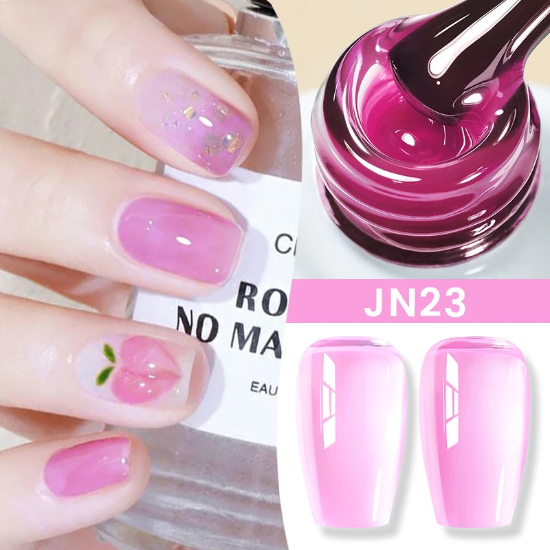 BORN PRETTY Milky White Jelly Nude Gel Nail Polish 10ml White Translucent Soak Off Gel Vernis Semi Permanent Need UV Light Cure