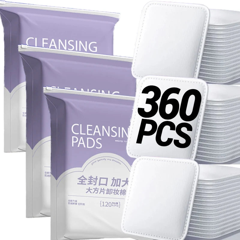 100/600Pcs Disposable Makeup Removal Cotton Pads for Facial Cleaning Wet Application Portable Double-sided Cosmetic Cotton Pads