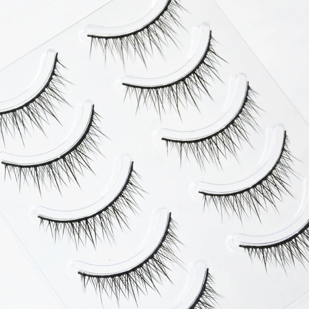 Strips False Eyelashes Full Strip Hard Stem Baby Straight Fish Tail fake eyelash Natural lashes for Double Eyelid Cosplay