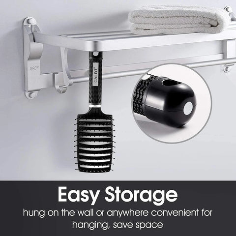 Hair Comb Brush Professional Curved Vented Brush for Faster Blow Drying Paddle Detangling Brush for Wet Dry Curly Straight Hair