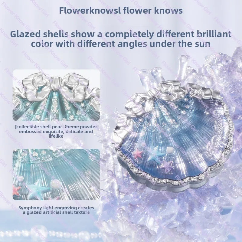 Flower Knows Shell's Jewel Silk Satin Blush Lasting Matte Puffing Natural Brightening Facial Cosmetics 5g
