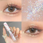6 Colors Glitter Liquid Eyeshadow Waterproof Pearlescent Shiny Eye Shadow Highlighter Sequins Lying Silkworm Makeup Beauty Tool