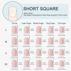 10pcs Handmade Press on Nails Short Square Watermelon Star-Moon  Full Coverage Nail Tips for Women&Girl Removable Wearable nail
