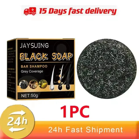 Magic White Hair to Black Shampoo Dye Soap Natural Color Soap Restore Gray Beard Cover Gray Hair Dye Hair Fixing Shampoo Bar