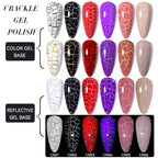 LILYCUTE 7ml Neon Crackle Gel Nail Polish Summer Fluorescent Quick Drying Semi Permanent UV Gel Nail Art Varnish DIY Manicure