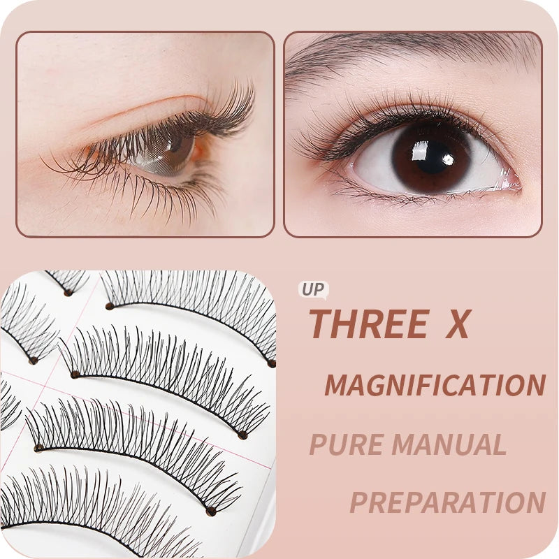 10Pairs Full Strip Lashes Wispy Hand Made Makeup Free Shipping Eyelash Natural False Individual Japanese Maquillaje Coreano