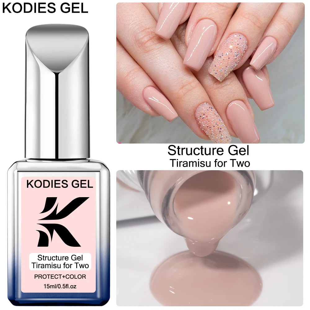 KODIES GEL Professional Nail Gel Polish Natural Camouflage Rubber Base Gel Color Pearl Semi Permanent UV/LED Hybrid Gel Varnish