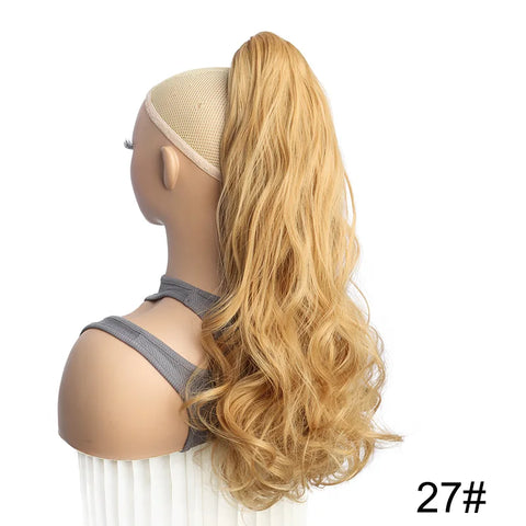 WIGSIN 22Inch Synthetic Long Curly Ponytail Hair Extension Claw Clip in High Temperature Fiber Hairpiece for Women
