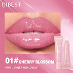 QIBEST Watery Crystal Clear Jelly Lip Oil Lip Balm Moisturizing Smoothing Lip Lines Jelly Pout Lip Gloss Glass Tinted Lip Glaze
