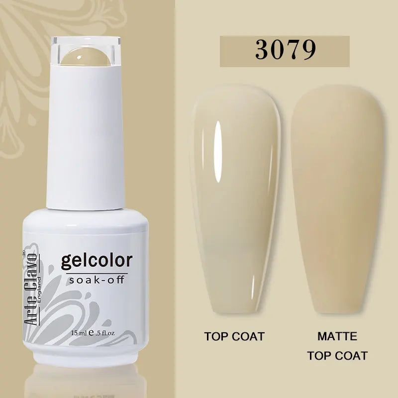Arte Clavo Transparent Nude Pink Color Jelly Gel Nail Polish Semi Permanent 15ml Top Coat Soak Off UVLED Varnish Nail Art Design