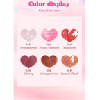 6 Pieces Glass Mirror Lip Gloss Set Hydrating Lightweight Lip Balm Glossy Shimmer Sheer Tint Peach Cherry Pink