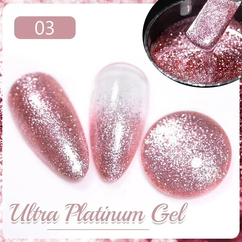 PUETNE 7.5ML Amber Moonlight Cat Magnetic Gel Nail Polish Winter Nails Jelly Glass Cat Eye Soak Off UV Semi-Permanent Varnish