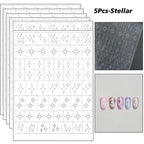 5Pcs Hollow Out Butterfly Nail Art Stencils Stickers Spray Painted Design Love Pattern Template Nail Decals Auxiliary Tools