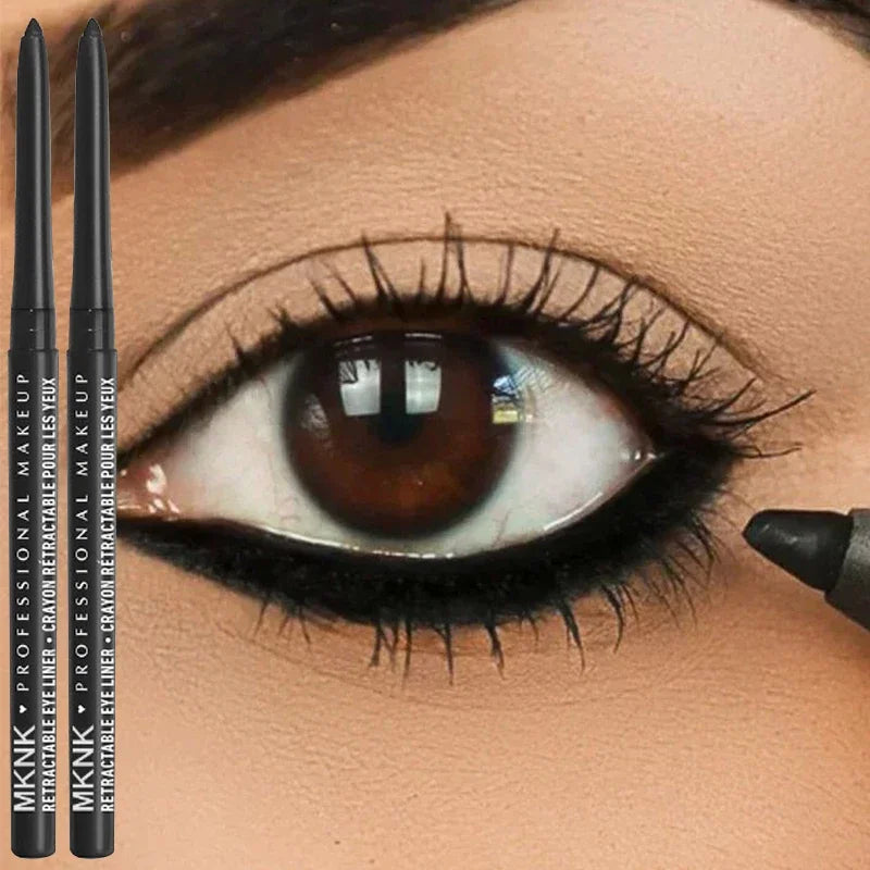 Waterproof Black Eyeliner Pencils Smudge-Proof Long-Lasting Beginner-Friendly Eye Makeup High Pigment Black White Eye Liner Pen