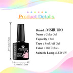8Pcs 8ml Gel Nail Polish Set , Long Lasting, Lead-Free Semi Permanent Soak Off UV Gel Varnish For Summer, DIY Nail Art Design