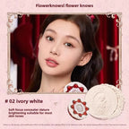 Makeup Professionnelle Flower Knows Moonlight Mermaid Matte Soft Compact Powder Oil Control Waterproof Face Powder