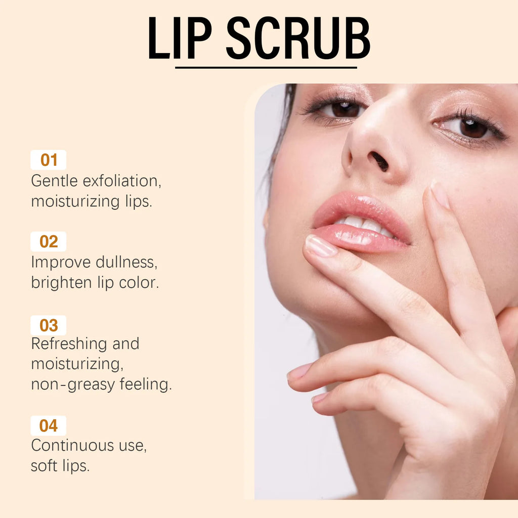 Turmeric Lip Scrub Exfoliating Remove Dead Skin Fading Fine Lines Improve Dry Softening Hydrating Smoothing Nourishing Lip Scrub