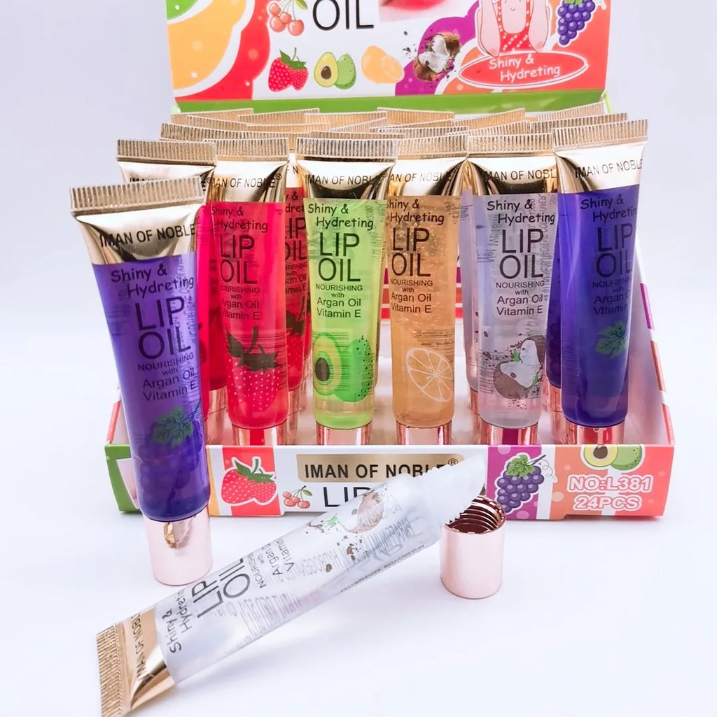 6pcs Fruit Flavor Lip Gloss Set Vitamin E Clear Moisturizing Longlasting Lip Gloss Girls Lip Care Lip Oil Kawaii Lips Makeup