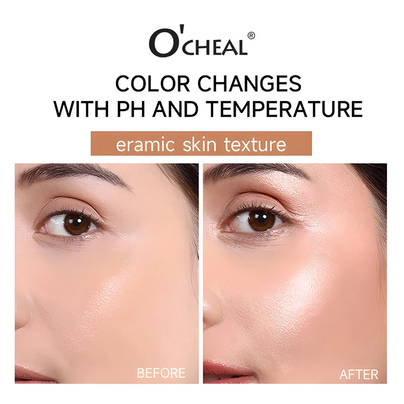 O'CHEAL Temperature Changing Foundation Stick Facial Coverage Blemishes Pores Double-Headed Face Matte Makeup Foundation Cream