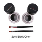Music Flower Eye Makeup 2 in 1 Brown Black Gel Eyeliner Cream Water-proof Creamy Texture Eye Liner Set With Brushes