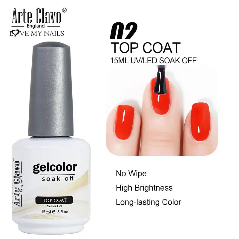 Arte Clavo Hema Free TPO Free Nail Gel Polish Nail Supplies Vernis Semi Permanent Nail Art Manicure Soak Off UV Gel Nail Varnish