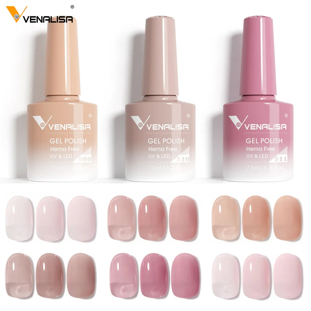 Venalisa VIP5 Nail Gel Polish HEMA/TPO FREE Full Coverage Beautiful Semi Permanent Soak Off UV LED Gel Nail Polish Gel Lacquer