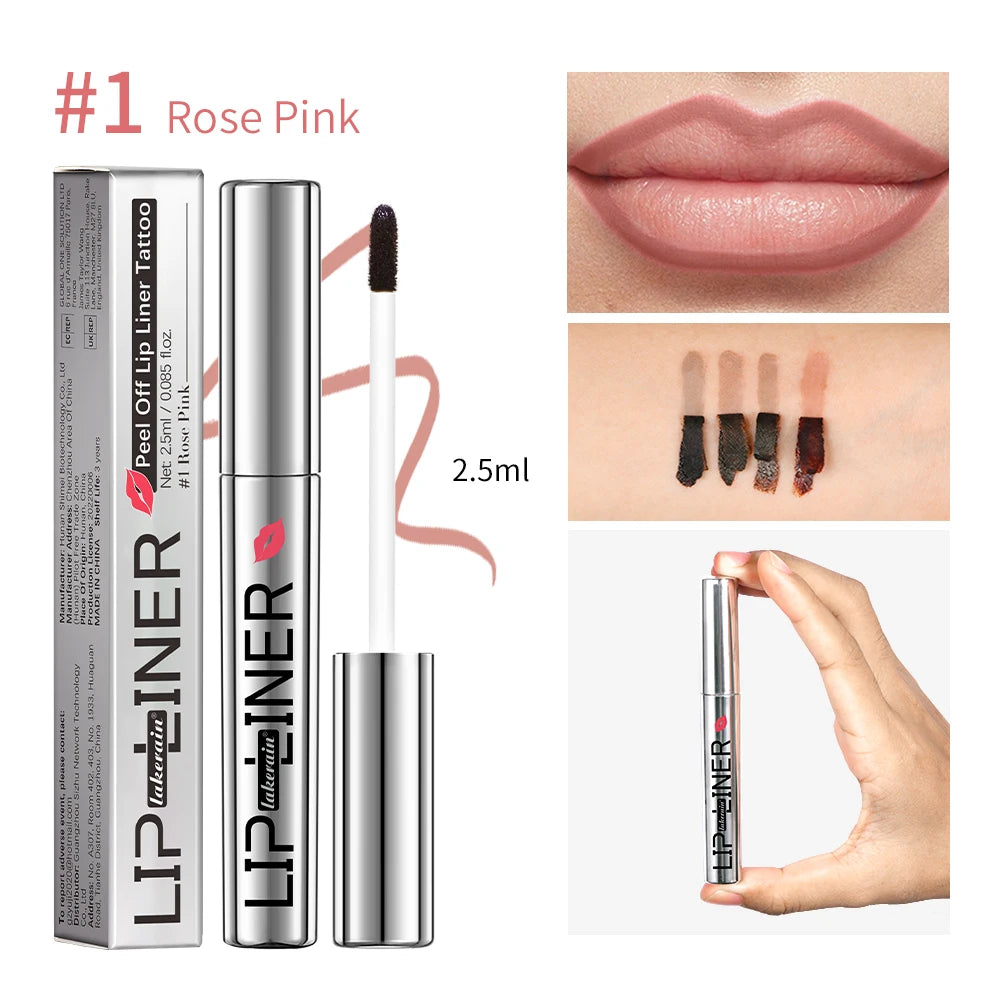 Matte Peel Off Lip Stain Long Lasting Lip Tint Stain Lip Liner Transfer Proof Lipstain Infused with Hyaluronic Acid & Vitamin E