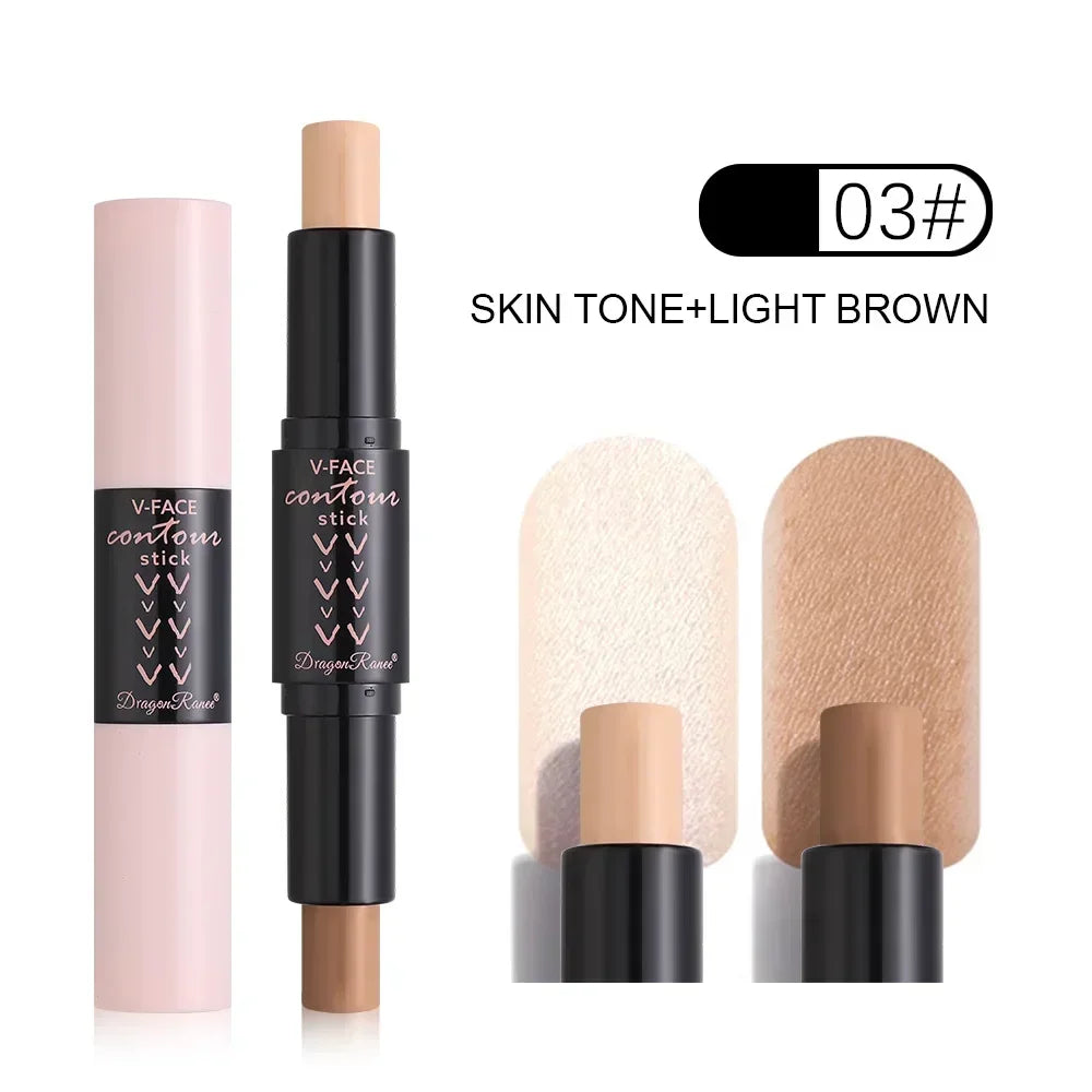 Waterproof Double-end Contouring Bronzer Stick Lasting Natural Matte Concealer Highlighter Pencil Corrector Skin Tone Pen Makeup