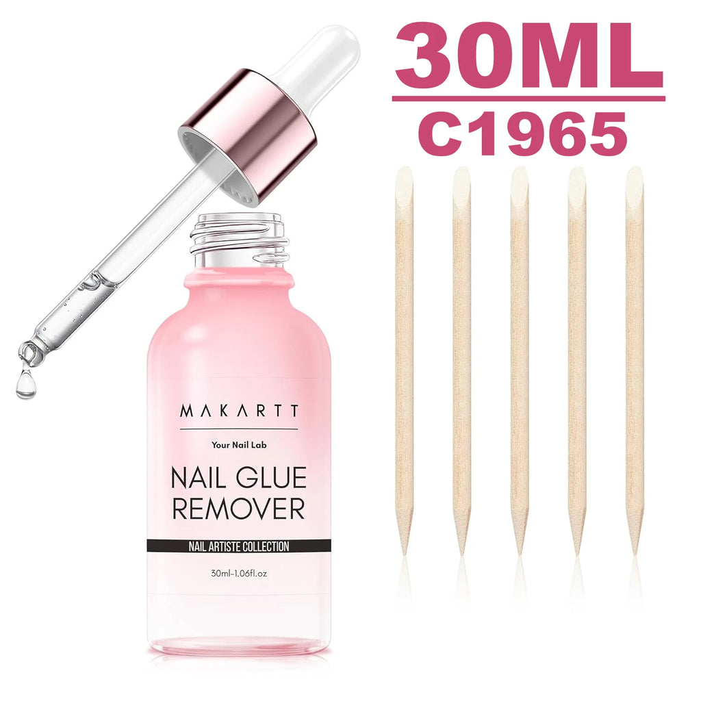 Makartt Super Strong Nail Glue and Glue Remover ,Quick Glue Debonder | Easy Removal with a Dropper Applicator For Press On Nails