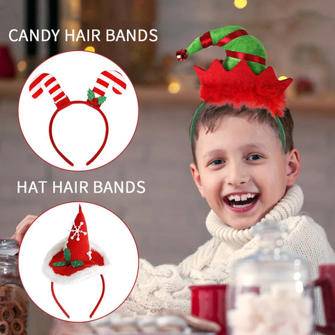 New Christmas Headwear Funny Deer Antlers Headpiece Santa Claus Hair Headband Happy New Year Merry Christmas Hair Accessories