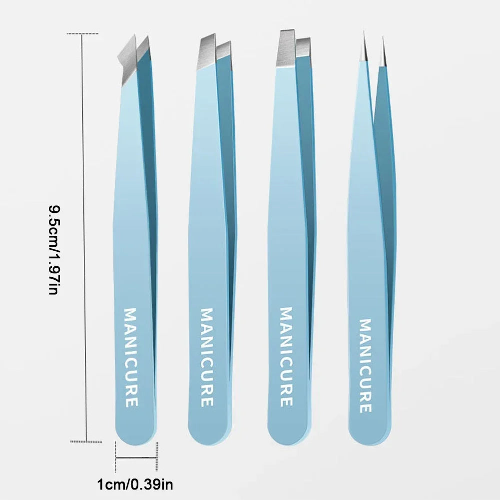 New Colorful Hair Beauty Fine Hairs Puller Stainless Steel Slanted Brow Clips Removal Makeup Tools High-Quality Eyebrow Tweezer
