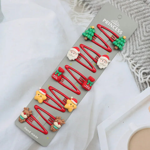 8/10Pcs/Set New Christmas Hair Clips for Women Girls Hair Accessories Party Barrettes Hairpins Kids Cosplay Headwear