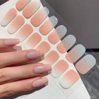 1 Sheet Semi Cured Wrap Gradient Nail Sticker Multi Color Solid Gel Full Cover Slider No Need UV Lamp Cured Fast Gel Nail Decal