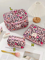 1pcs Cute Quilted Cotton Makeup Bag Women Zipper Cosmetic Organizer Cloth Handbag Box Shape Portable Toiletry Case for Girls