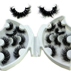 HBZGTLAD 5/8 Pairs of Natural Russian Striped Mink Lashes 3D False Lashes Volume Wavy False Lashes Eyelash Extensions Makeup