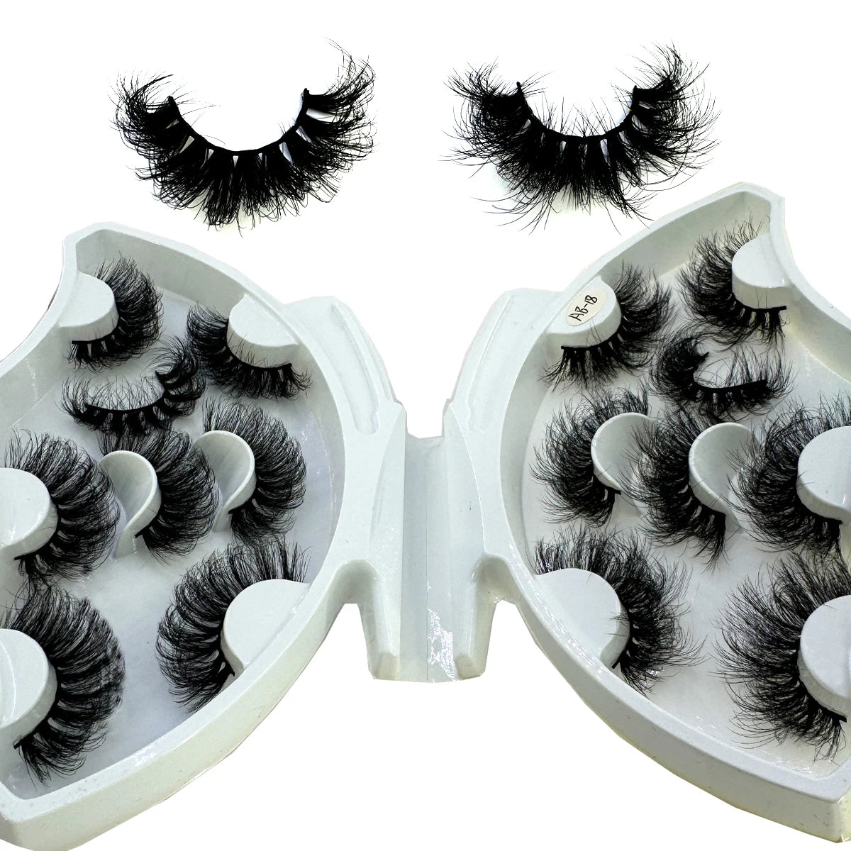 HBZGTLAD 5/8 Pairs of Natural Russian Striped Mink Lashes 3D False Lashes Volume Wavy False Lashes Eyelash Extensions Makeup