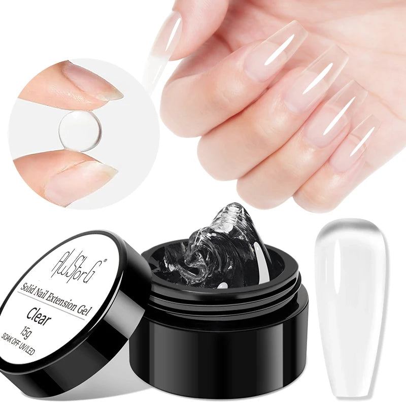 AWStorG 1Pcs/5Pcs 15g Non Stick Hand Extension Gel Nail Polish Carving Flower Nail Art Shaping Solid Acrylic Nail Gel Varnish