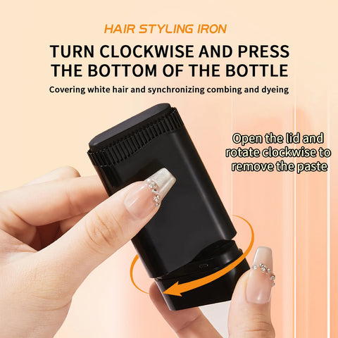 Ocheal 3-Color Quick Touch-Up Hair Stick Beard Color Stick Portable Temporary Quick Coverage Hair Pen Instant Dye Stick Comb