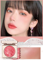 3D Orange Highlighter Embossed Blush Palette Long-Lasting Shimmer Powder Pink Coral Rouged For Cheeks Eyes Smooth Cosmetics