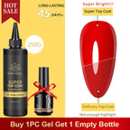 BORN PRETTY 250g Super Top Coat Base Gel Soak off UV LED Drying Long Lasting Semi Permanent Jelly Nude Pink Gel Nail Polish