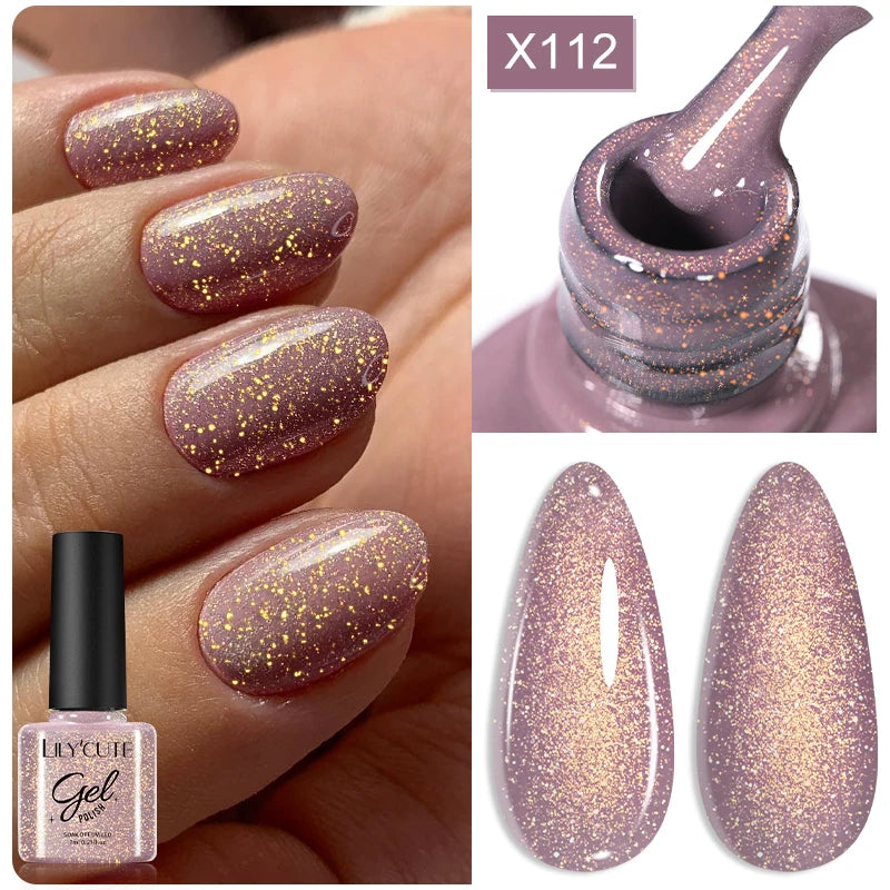 LILYCUTE 5ML Metallic Painting Liner Gel Nail Polish Super Bright Gold Silver Mirror Drawing Gel Semi Permanent Line French Nail