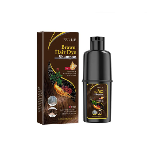 Hair Dyeing Shampoo 3-in-1 Rapid Hair Dyeing Repair Dry Cleaning Nourishing Hair Roots Restoration Hair Coloring Black Shampoo