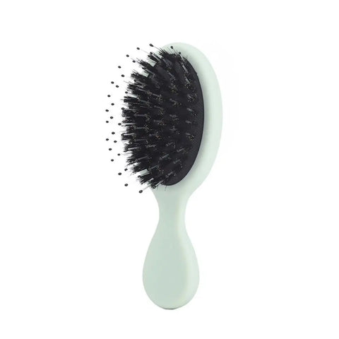 Portable Mini Paddle Brush Pig Bristle Matte Pocket Wet Brush Lightwear Frosted Hair Comb Holiday Vocation