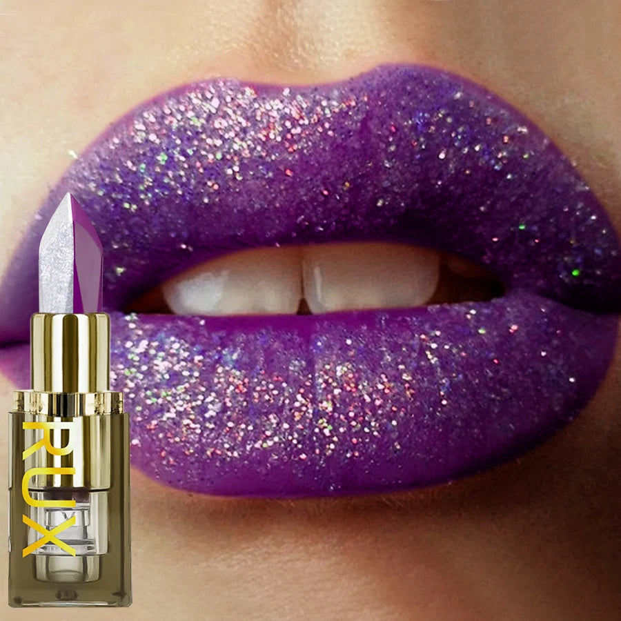 1PC Purple Glitter Two-tone Lipstick Red Rose Shimmer Lipsticks Cosmetics Easy to use  Lip Tint Korean Makeup Lip Glaze Gifts