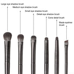 6pcs Black Eye Makeup Brushes Set Professional Contouring Eyeshadow Eyeliner Brush Portable Blending Facial Beauty Cosmetic Tool