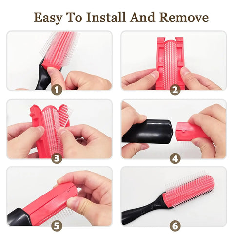 9-Rows Cushion Nylon Bristle Hair Brush Classic Detangling Wet Dry Curly Hair Defining Separating Shaping Styling Tool