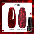 MEET ACROSS 7ml Red Blue Green Metallic Gel Nail Polish Super Bright Mirror Effect Semi Permanent LED UV Gel Nail Art Varnish