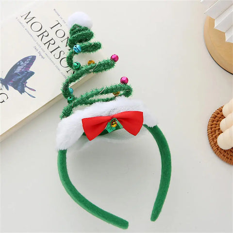 Christmas Hair Band Glowing Headband Xmas Tree Snowflake Hair Band Deer Horn Light Flashing Headwear Merry Christmas Gift