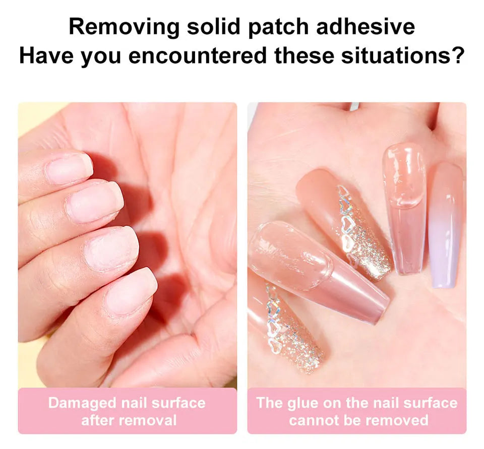 LIMEGIRL 60ml Nail Remover Gel Remover Nail Liquid Easy Soften Remove Fake Nails Solid Adhesive Press-On Nail Gel Remover Tool