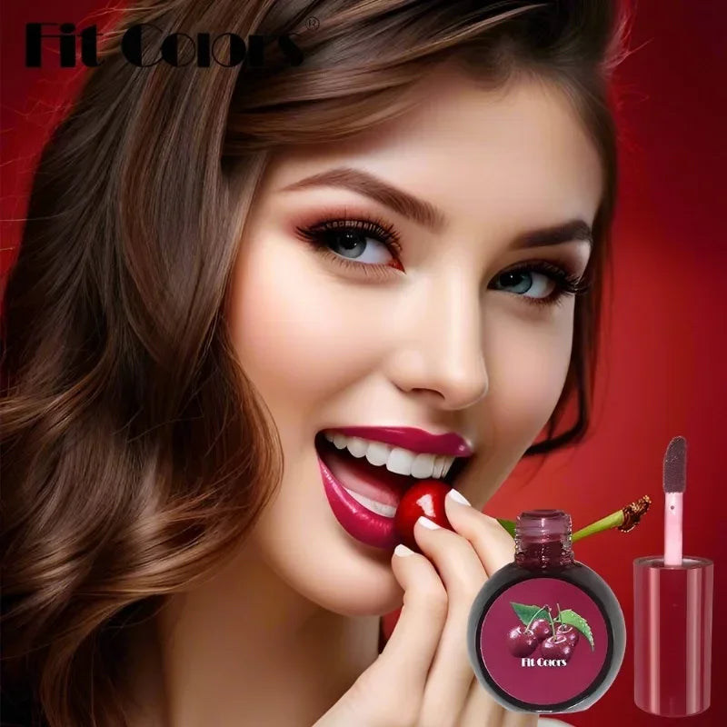 Fruit Juice Red Lip Tint Mirror Water Light Liquid Blush Moisturizing Sexy Lip Gloss Cheek Makeup Long Lasting Color Cosmetic